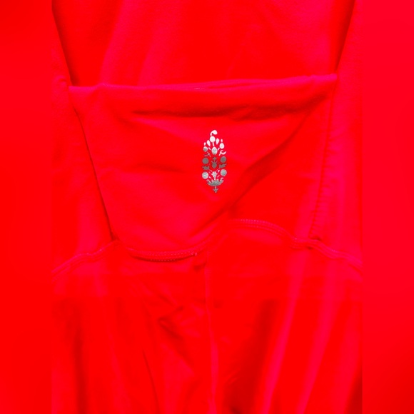 Free People MOVEMENT Never Better Onesie Romper Neon Coral size medium - Picture 7 of 7